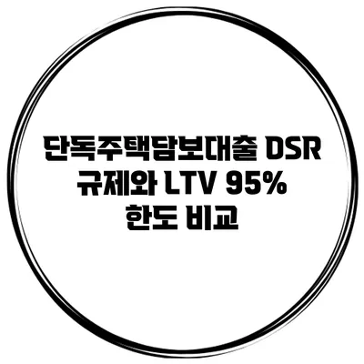 단독주택담보대출 DSR 규제와 LTV 95% 한도 비교