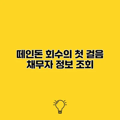 떼인돈 회수의 첫 걸음 채무자 정보 조회