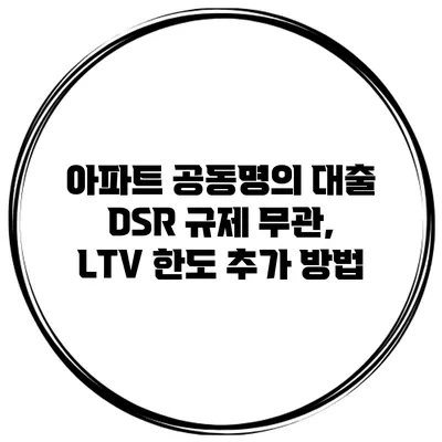 아파트 공동명의 대출 DSR 규제 무관, LTV 한도 추가 방법