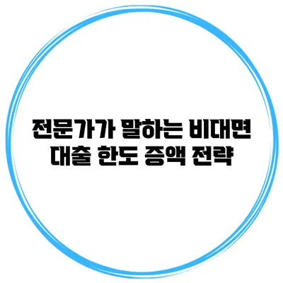 전문가가 말하는 비대면 대출 한도 증액 전략