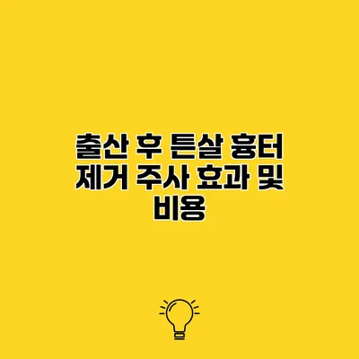 출산 후 튼살 흉터 제거 주사 효과 및 비용