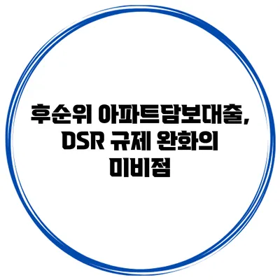 후순위 아파트담보대출, DSR 규제 완화의 미비점