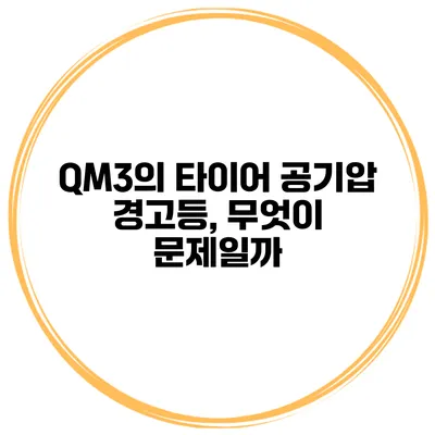 QM3의 타이어 공기압 경고등, 무엇이 문제일까?