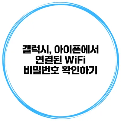 갤럭시, 아이폰에서 연결된 WiFi 비밀번호 확인하기