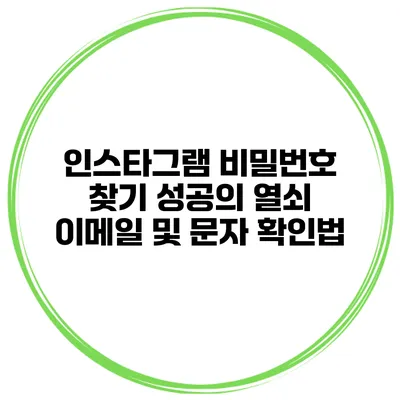 인스타그램 비밀번호 찾기 성공의 열쇠 이메일 및 문자 확인법