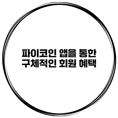파이코인 앱을 통한 구체적인 회원 혜택