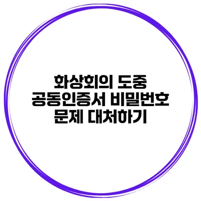 화상회의 도중 공동인증서 비밀번호 문제 대처하기